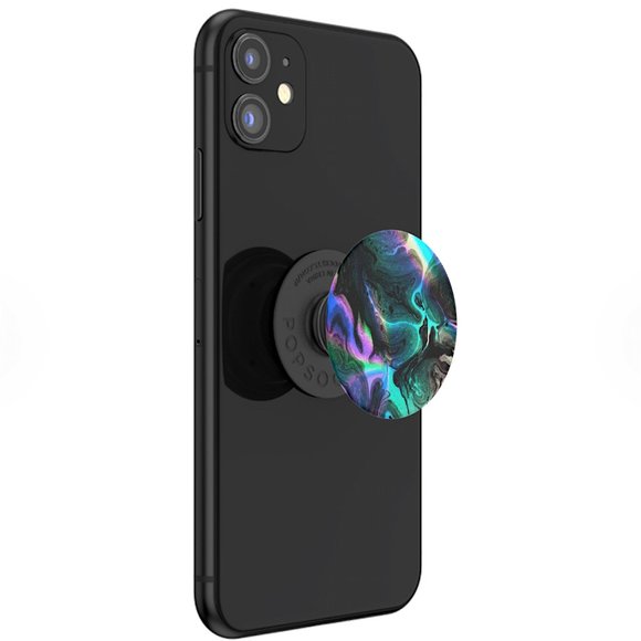 🆕 POPSOCKETS ~ POPGRIP PHONE GRIP & STAND w/ SWAPPABLE TOP ~ Colour: OIL AGATE - Picture 4 of 5